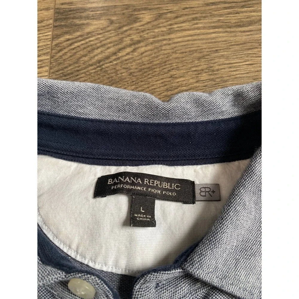 EUC Mens Banana Republic performance pique polo short sleeve stretch size L